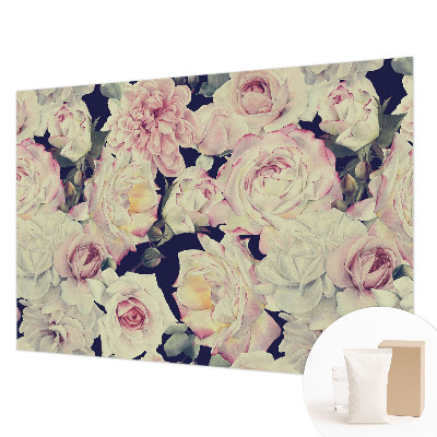 Mural decorativo con un ramo de flores