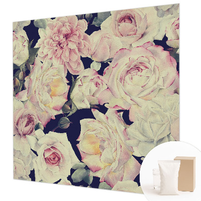 Mural decorativo con un ramo de flores