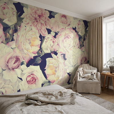 Mural decorativo con un ramo de flores