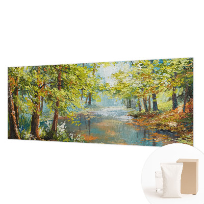 Papel mural con patrón decorativo con estampado 'Lago idílico' para decoración de paredes