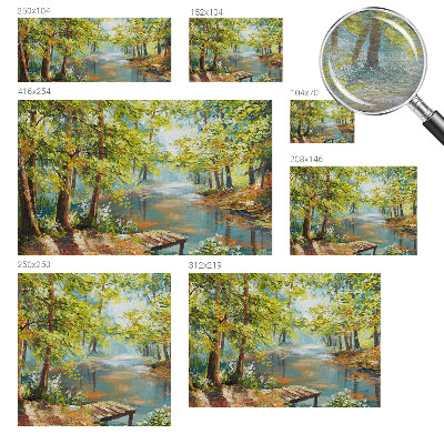 Papel mural con patrón decorativo con estampado 'Lago idílico' para decoración de paredes