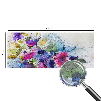 Papel mural texturado decorativo con diseño de flores abstractas