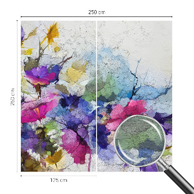 Papel mural texturado decorativo con diseño de flores abstractas