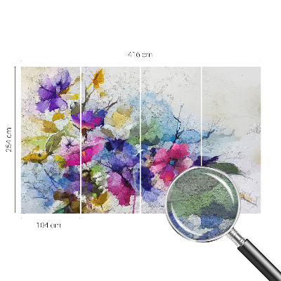 Papel mural texturado decorativo con diseño de flores abstractas