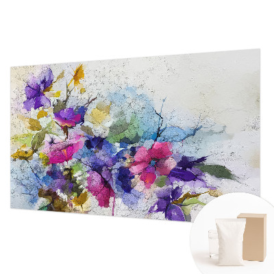 Papel mural texturado decorativo con diseño de flores abstractas