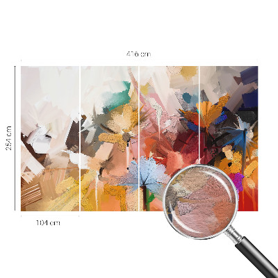Papel mural con patrón decorativo con un diseño floral abstracto