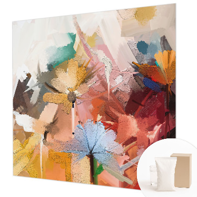 Papel mural con patrón decorativo con un diseño floral abstracto