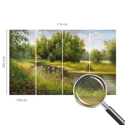 Fotomural decorativo para cabecero de cama con un paisaje rural