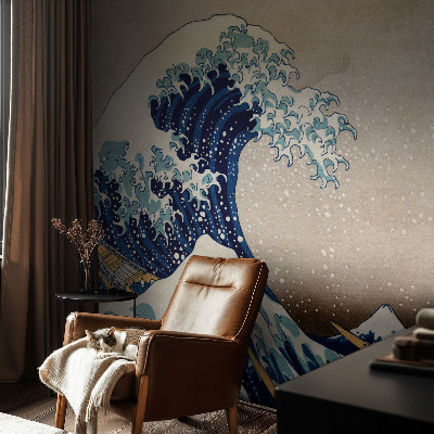 Papel mural con patrón decorativo con motivo de ola dramática