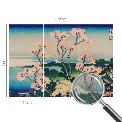 Papel mural texturado decorativo con motivo de flores de cerezo