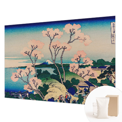 Papel mural texturado decorativo con motivo de flores de cerezo