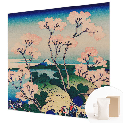 Papel mural texturado decorativo con motivo de flores de cerezo