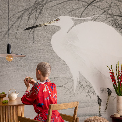 Mural decorativo con un paisaje acuático