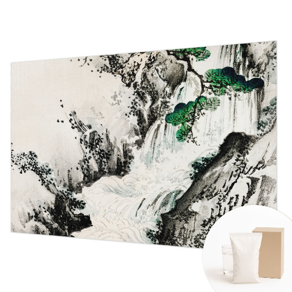 Papel mural con patrón decorativo con diseño de cascada natural