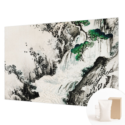 Papel mural con patrón decorativo con diseño de cascada natural