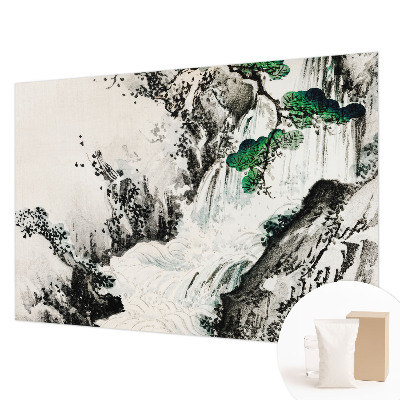 Papel mural con patrón decorativo con diseño de cascada natural