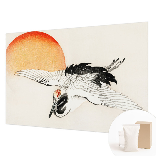 Mural de pared con estampado hermoso con diseño de grúa elegante