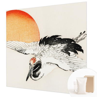 Mural de pared con estampado hermoso con diseño de grúa elegante