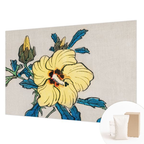 Mural de pared con estampado hermoso con diseño de flor amarilla