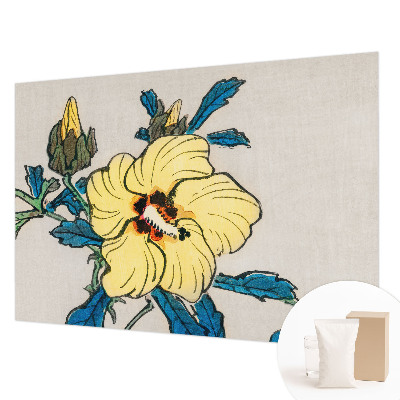 Mural de pared con estampado hermoso con diseño de flor amarilla