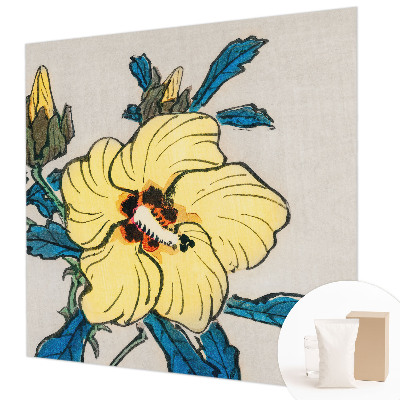 Mural de pared con estampado hermoso con diseño de flor amarilla