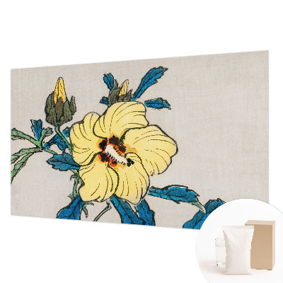 Mural de pared con estampado hermoso con diseño de flor amarilla