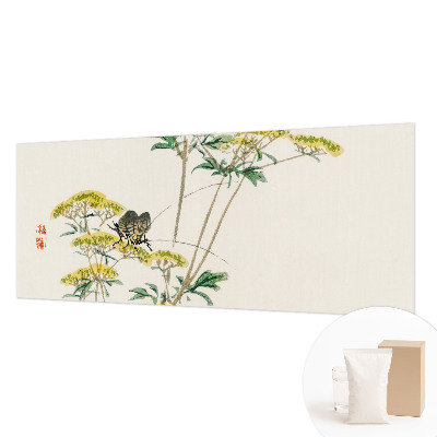 Papel mural texturado decorativo con diseño de flores y motivos de naturaleza