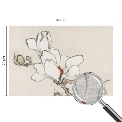 Mural decorativo con magnolias delicadas