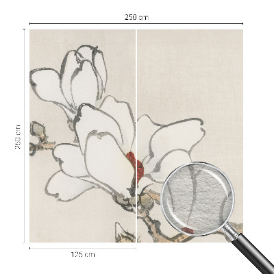 Mural decorativo con magnolias delicadas