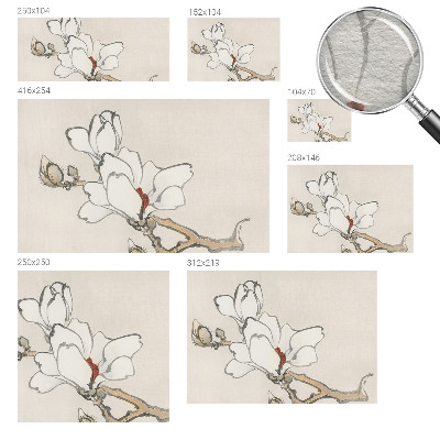 Mural decorativo con magnolias delicadas