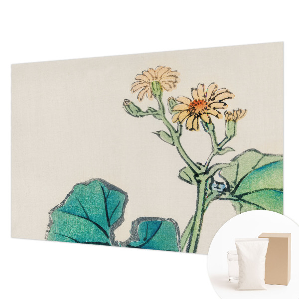 Fotomural decorativo para cabecero de cama con motivo de flores y hojas