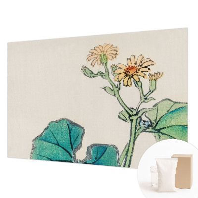 Fotomural decorativo para cabecero de cama con motivo de flores y hojas