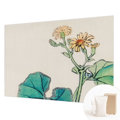 Fotomural decorativo para cabecero de cama con motivo de flores y hojas