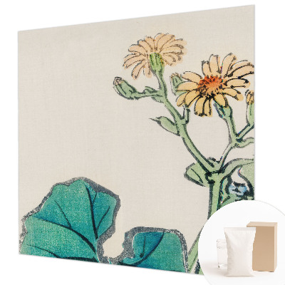 Fotomural decorativo para cabecero de cama con motivo de flores y hojas