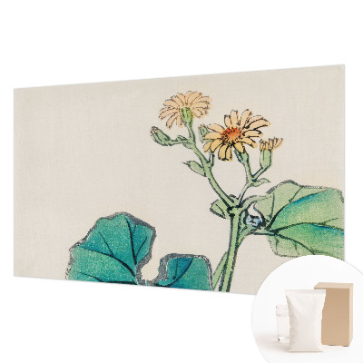 Fotomural decorativo para cabecero de cama con motivo de flores y hojas