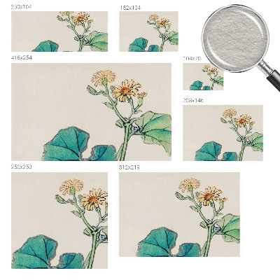 Fotomural decorativo para cabecero de cama con motivo de flores y hojas