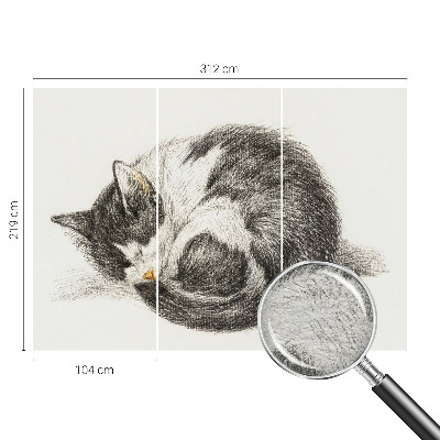 Papel mural con patrón decorativo con un diseño de gatito adorable