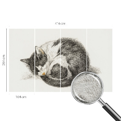Papel mural con patrón decorativo con un diseño de gatito adorable