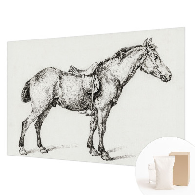 Mural de pared con estampado hermoso con un boceto de un caballo