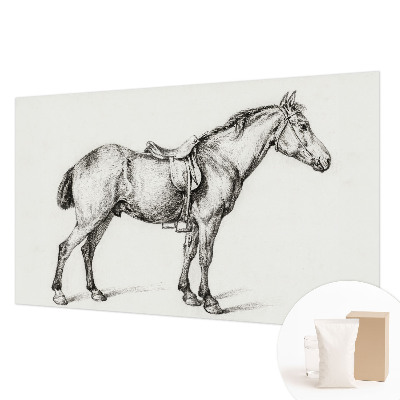 Mural de pared con estampado hermoso con un boceto de un caballo