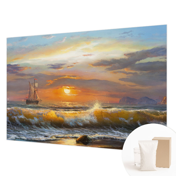 Mural decorativo con un panorama del mar
