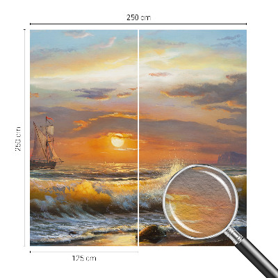 Mural decorativo con un panorama del mar