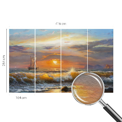 Mural decorativo con un panorama del mar