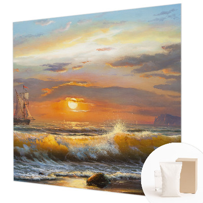 Mural decorativo con un panorama del mar
