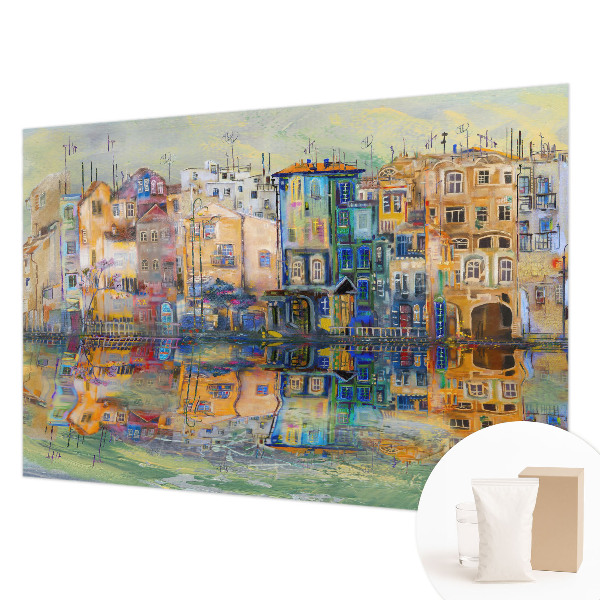 Fotomural decorativo para cabecero de cama con el motivo 'Ciudad mágica'