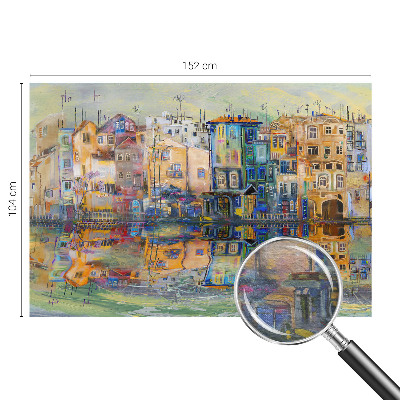 Fotomural decorativo para cabecero de cama con el motivo 'Ciudad mágica'