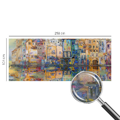 Fotomural decorativo para cabecero de cama con el motivo 'Ciudad mágica'