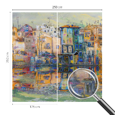Fotomural decorativo para cabecero de cama con el motivo 'Ciudad mágica'