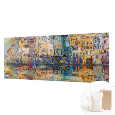 Fotomural decorativo para cabecero de cama con el motivo 'Ciudad mágica'