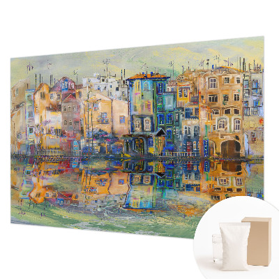 Fotomural decorativo para cabecero de cama con el motivo 'Ciudad mágica'